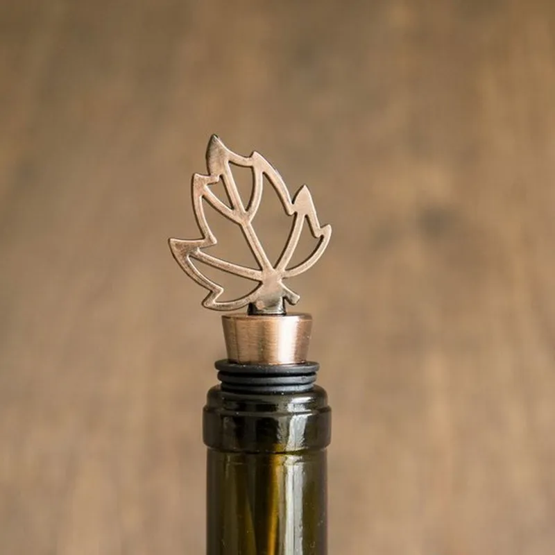 Wedding Bridal Shower Favors Gifts Bronze Fall in Love Maple Wine Bottle Stopper Leaf Party Decoration5013478