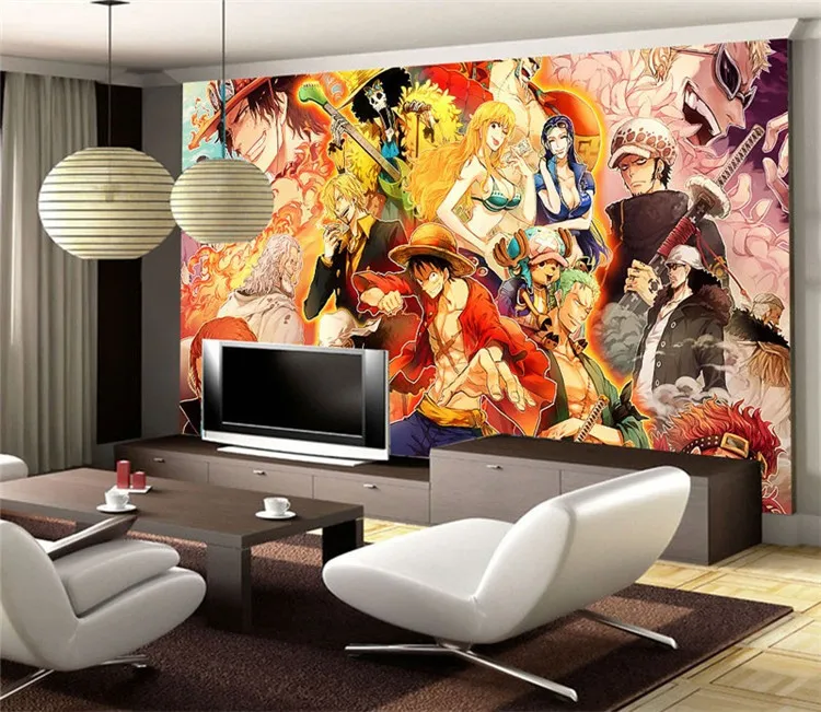 Anime Japonais Fond Décran 3D One Piece Peint Cartoon Fond Décran Pour Les  Murs Photo Papier Peint Toile De Fond TV Enfants Chambre Décor Chambre Du  27,88 €
