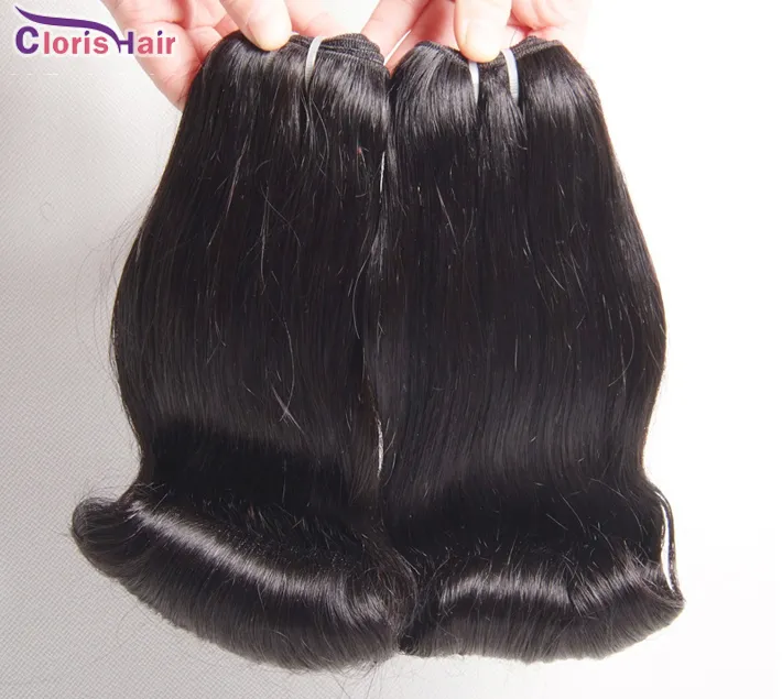 Zachte onbewerkte tante Funmi Menselijk Hair Extensions Bouncy Romantiek Krullen Peruviaanse Virgin Double Inslag 3 Bundels Fumi Korte Bob Stijl Weave