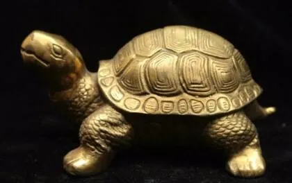 China Fengshui Bronze Brass Lucky Auspicious longevity tortoise Turtle Statue A