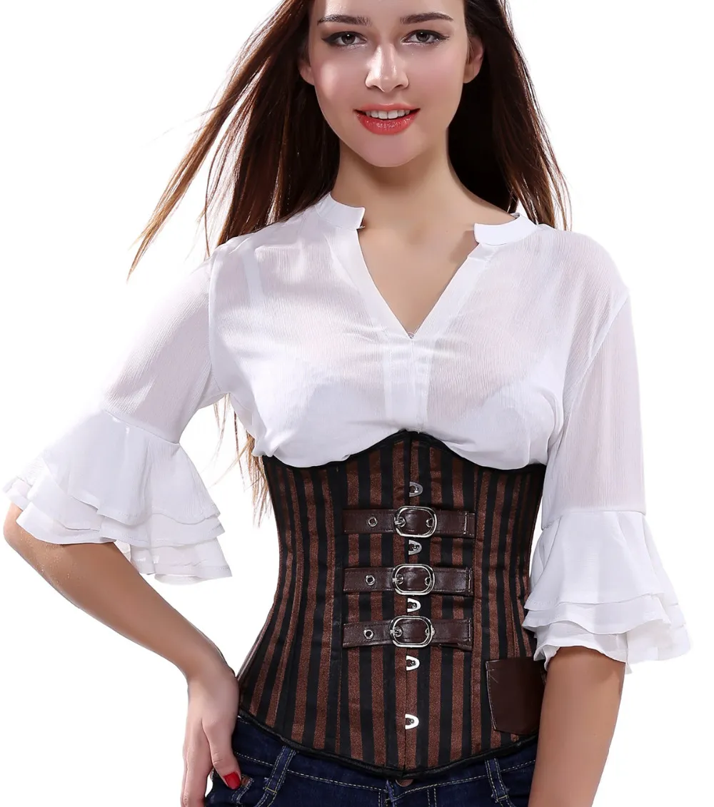 Gothic Steampunk Corset Underbust Burlesque Leather Bustier Showgirl Top  Plus Size S 2XL From Erindolly360c, $20.3