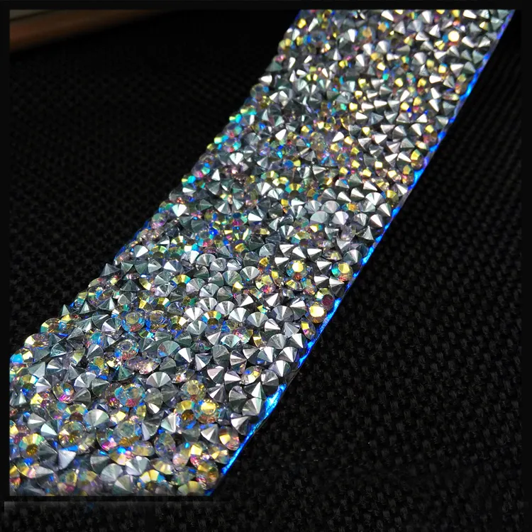 New Crystal Silver Rhinestone Banding Trimming,1yardWidth 3cm,Clear Ab