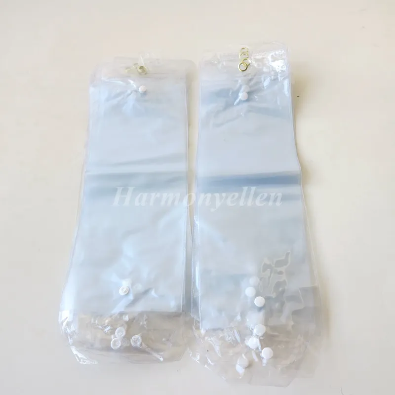 30pcs lot 20inch-24inch plastic pvc bags for packing hair extension transparent packaging bags with Button248Q