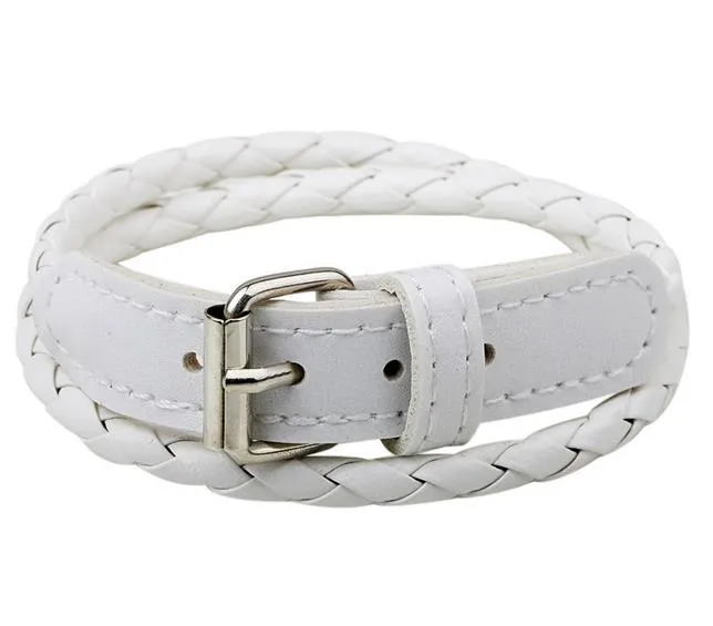weave leather bracelet wristband fashion women men 2 layers rope buckle belt bracelets charm jewelry girl boy party Christmas gift