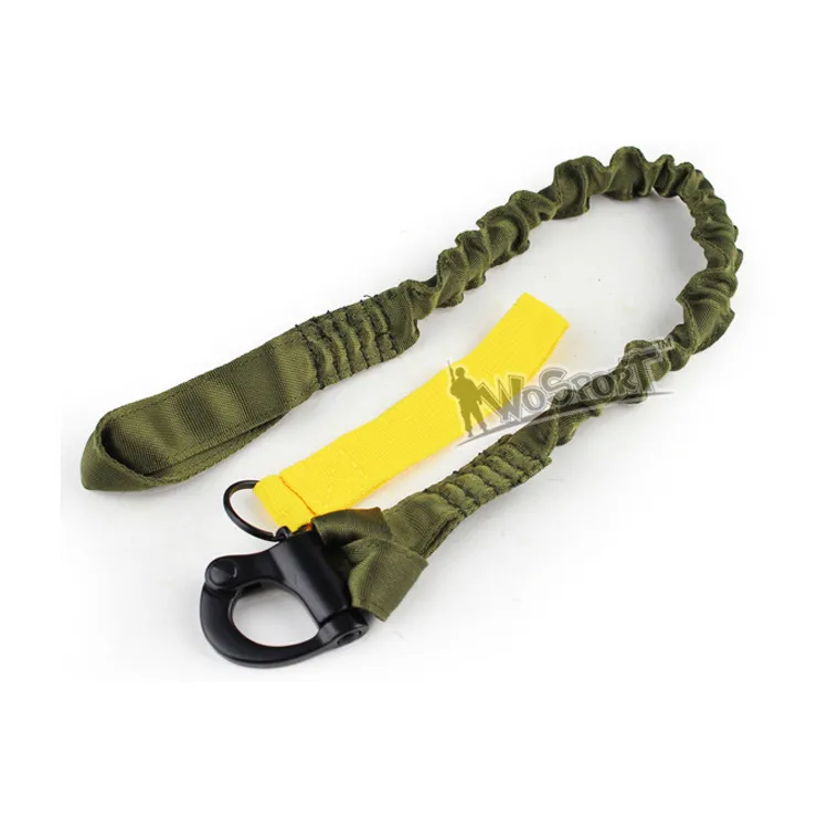 hunting spring single point sling paintball gear airsoft accessories molle system tactical elastic safety sling Lanyard Line for climbing