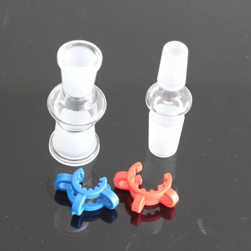 Keck Clip Rökning Tillbehör 14mm 19mm Joint Size Färgrik Plast Laboratorie Lab Klämma för glas Bong Adapter Nectar Collector