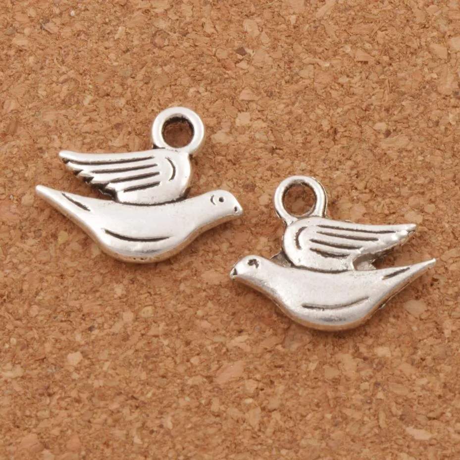 Fat Peace Dove Flying Charm Perlen 100 Stück / Los Antik Silber Anhänger Modeschmuck DIY Fit Armbänder Halskette Ohrringe L1842823