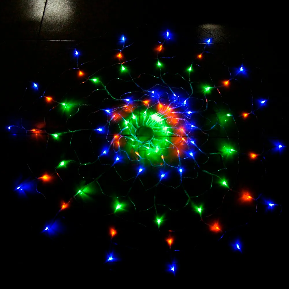 Vattentät RGB -spindel LED Net String 12M 120 LED Colorful Light Christmas Party Wedding Curtain String Lights Gadern Lawn Lam4947535