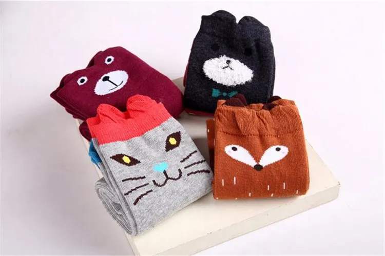 Nieuwe Fox Design Knie Hoge Baby Sokken Meisjes Beenwarmers Knie Pad Kind Sokken 2-12years Gratis verzending 2785