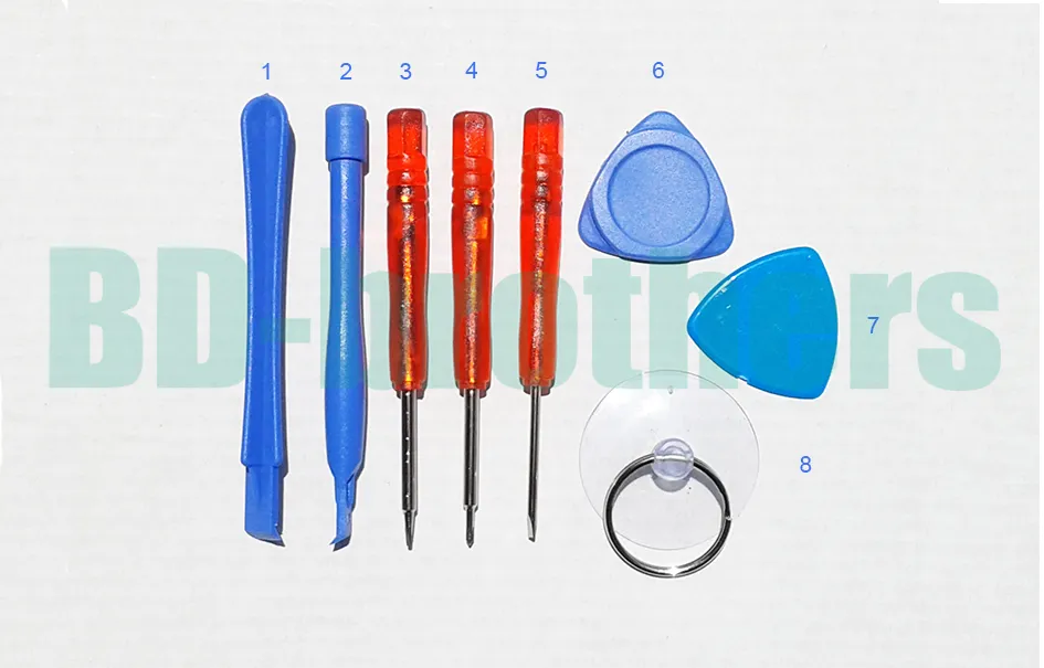 8 in 1 Good Quality Precise Screwdriver Repair Pry Kit Opening Tools With For iPhone Samsung 100sets/lot