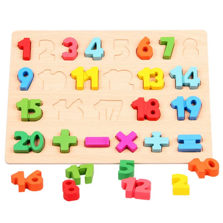 Nowy Drewniany Edukacja Preschool Nauka ABC Alfabet Litera 123 Karty Numerowe Zabawki poznawcze Puzzle