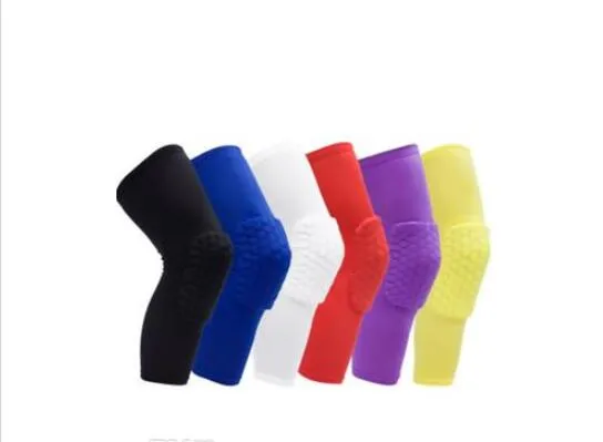 Nya Honeycomb Anti-Collision Professional Basketball Compression Knee Sleeve Protector Team Sport Training Kne Pads Gratis frakt