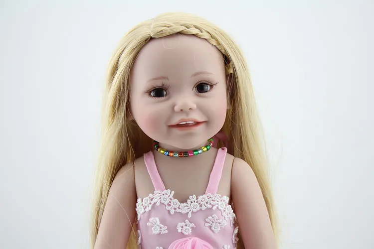 18inch 45cm American Girl Doll Real Looking Handmade Silicone Reborn Dolls With Clothes Hat Toy For Kids