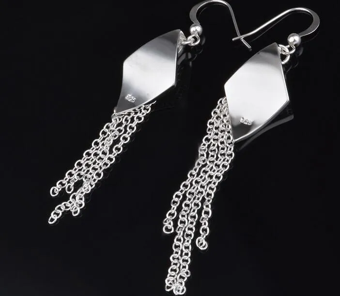 Hot Selling High Quality plating 925 Silver Earrings For Women Fashion Jewelry Charm Tassels Earrings 20 style 