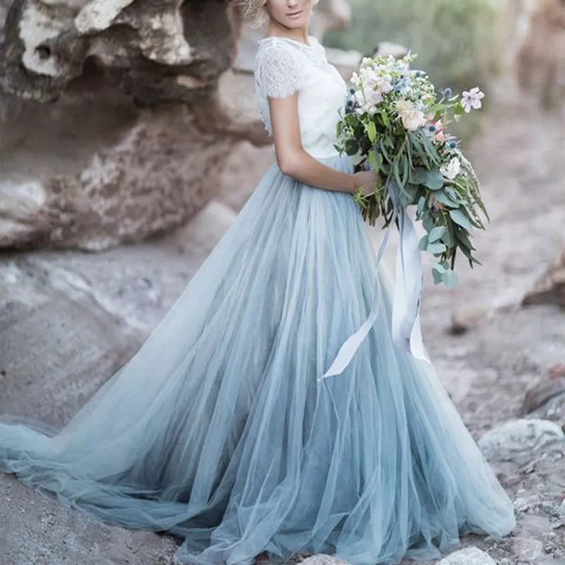 Train Custom Sweep Tulle Made Long Urban Fairy Tale for Bridal Vintage Wedding Skirts