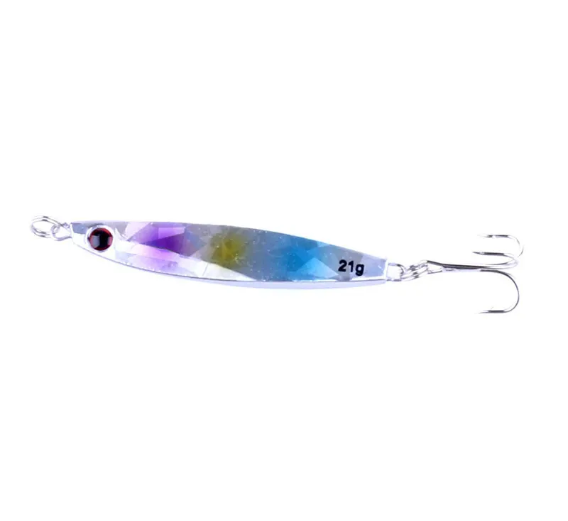 Hot Metal Spinner Spoon Fiske Crankbait 21g Zinc Alloy Hard Lures Jiging Spear Shape Bait Metal Lures med diskantkrok