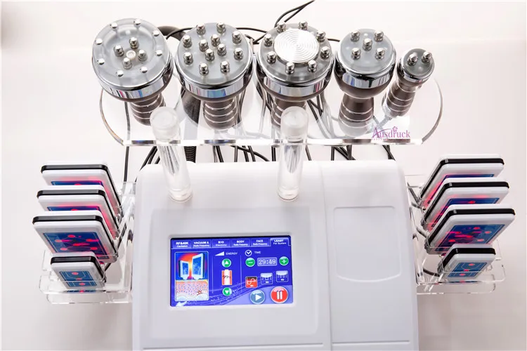 Neue 6-in-1-Gewichtsverlustmaschine mit 40.000 Ultraschall-Fettabsaugung, Kavitation, Radiofrequenz, RF, 8 Pads, Dioden-Lipo-Laser mit 8 Pads-Laser