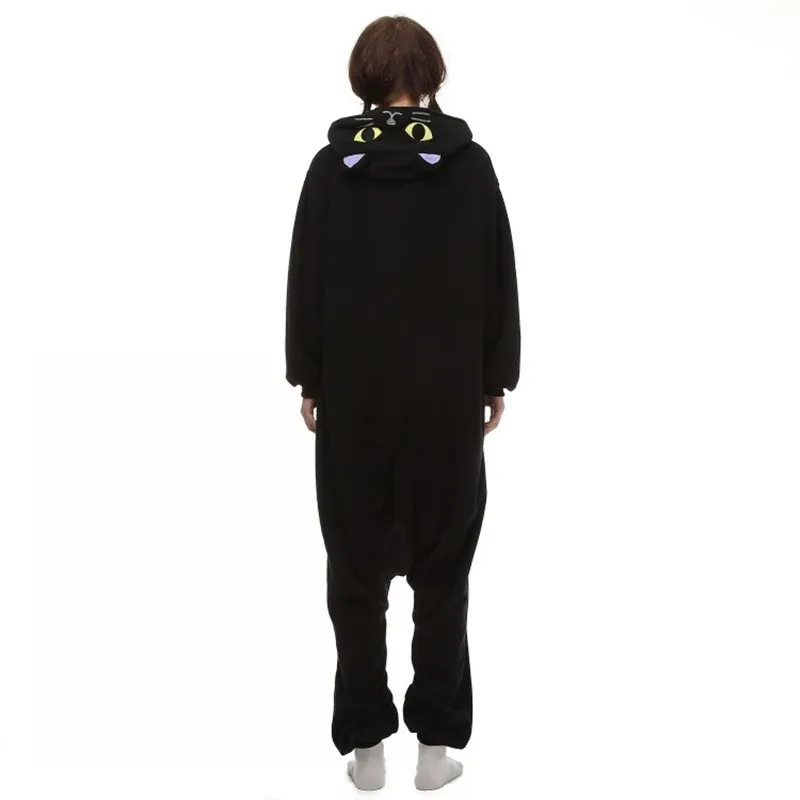 Japon Anime Cosplay Pyjama Animal Minuit Chat Kitty Nuit Chat Noir Chaton Kigu Cosplay Costume Unisexe Adulte Onesie Vêtements De Nuit Chat Combinaison