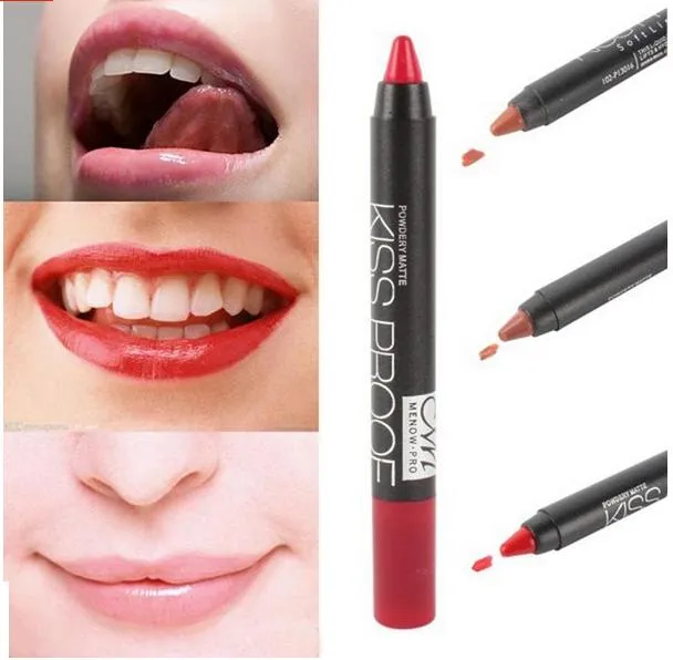 2016 Nowy makijaż MN Nonstick Cup Not Fade Crayonstyle Lip Pen KissProof Batom Soft Lipstick Trwała Kiss Proof Waterproof6559436