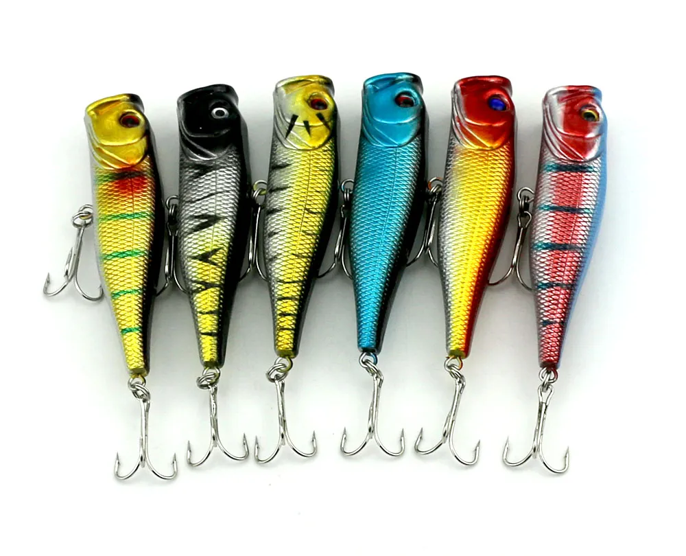 Hengjia 100-Piece Wholesale Fishing Lure Set: Top Water Popper Crankbait,  9cm, 14g, with Hooks (PO019)