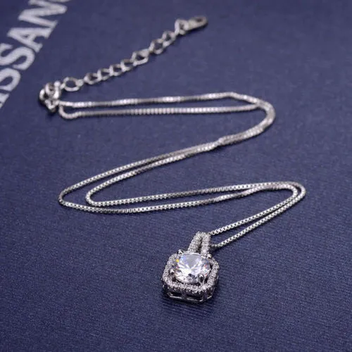 Diamonique Collana in argento 925 placcato rodio con pietra gialla