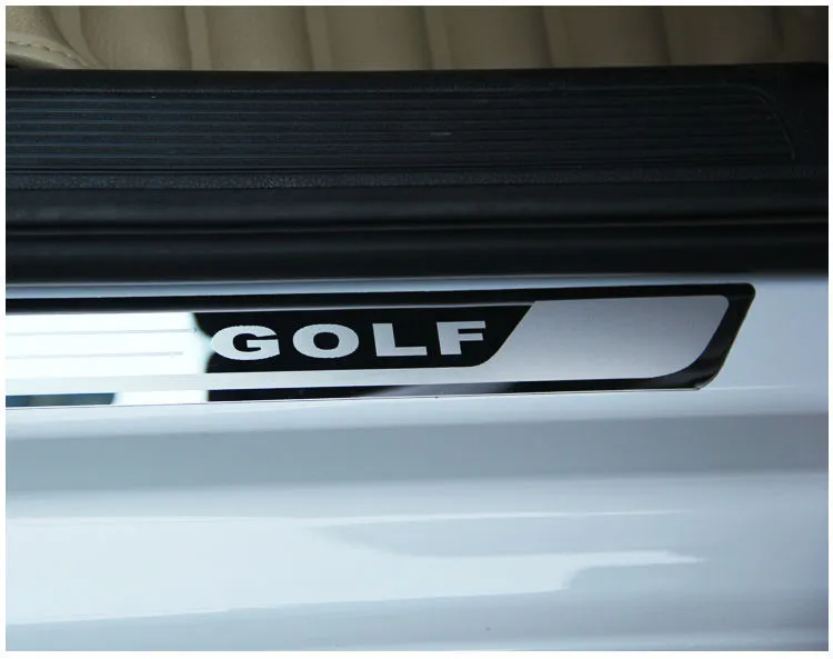 Ultra-Cienka stal nierdzewna Płyta SCUFF Płyta do VW Golf 7 MK7 Golf 6 MK6 Welcome Pedal Threshold Akcesoria samochodowe 2011-2015