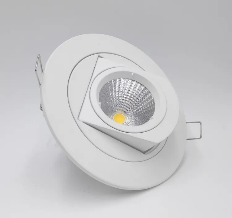 Prix de gros 10W LED Lampe de coffre Downlight COB 15W Réglable encastré Super Bright Indoor Light 85 ~ 265V CE RoHS garantie 2 ans