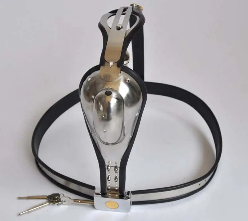 Newest Male Model-T Curve Waist Fully Adjustable Stainless Steel Chastity Belt Chastity Device with Penis Cage Anal Plug bdsm Sex Toy