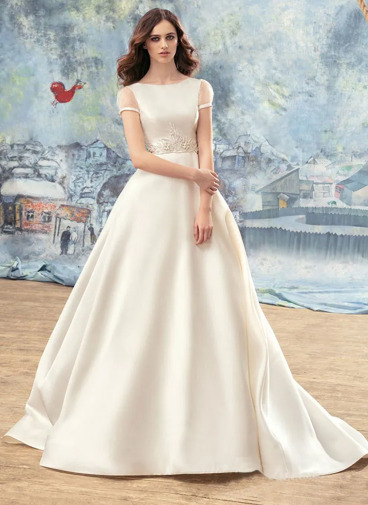 Vintage cap online sleeve wedding dress