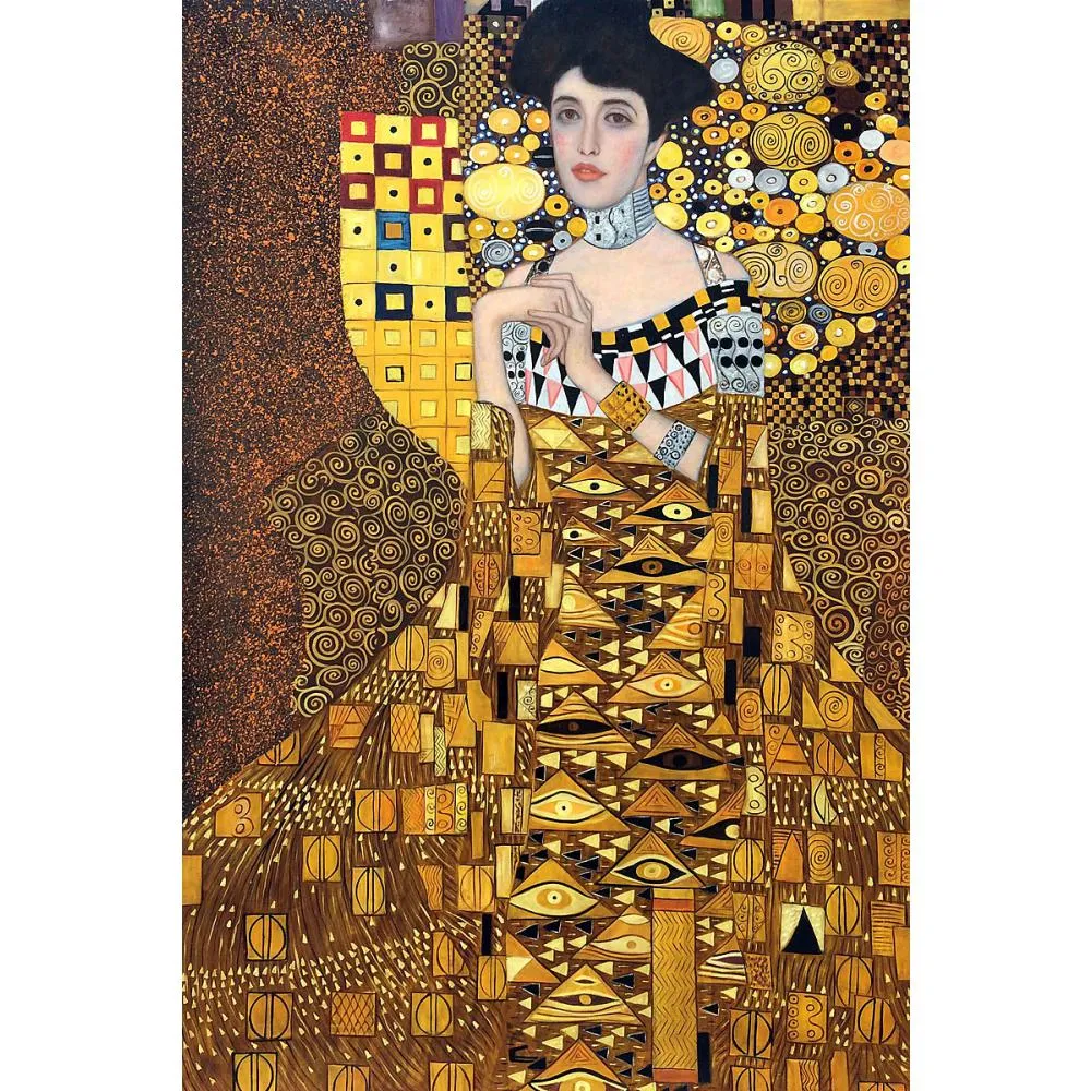 Gustav Klimt Woman Portrait of Adele Bloch Bauer Oil Painting Reproduction Canvas Hand Painted Art for Home Wall Decor