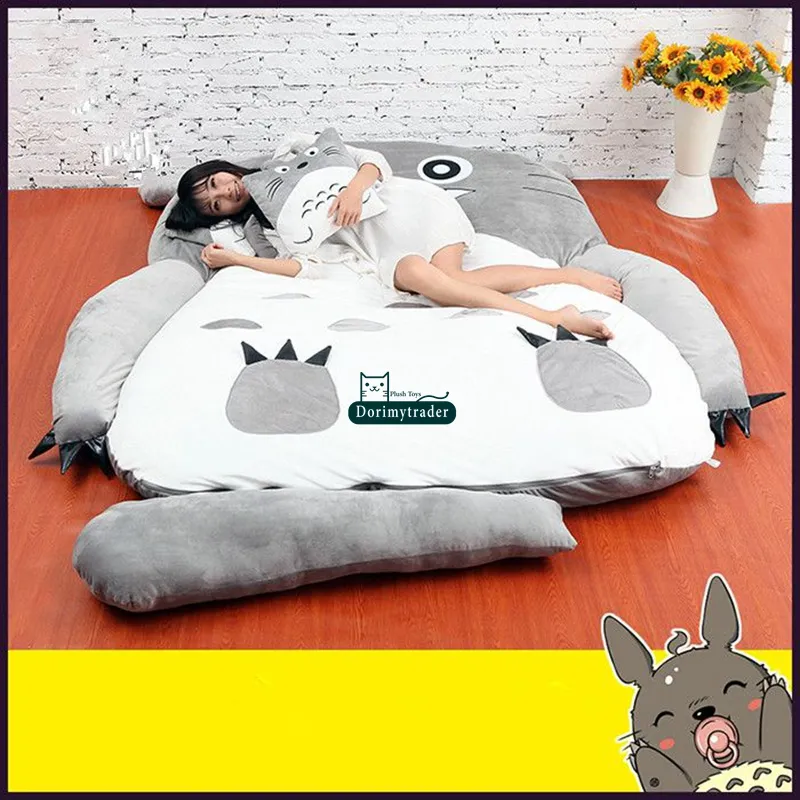 Dorimytrader Japan Anime Totoro Śpiwora Big Plush Soft Dywet Mattress Sofa Sofa Tatami Prezent bez bawełny DY610674772697