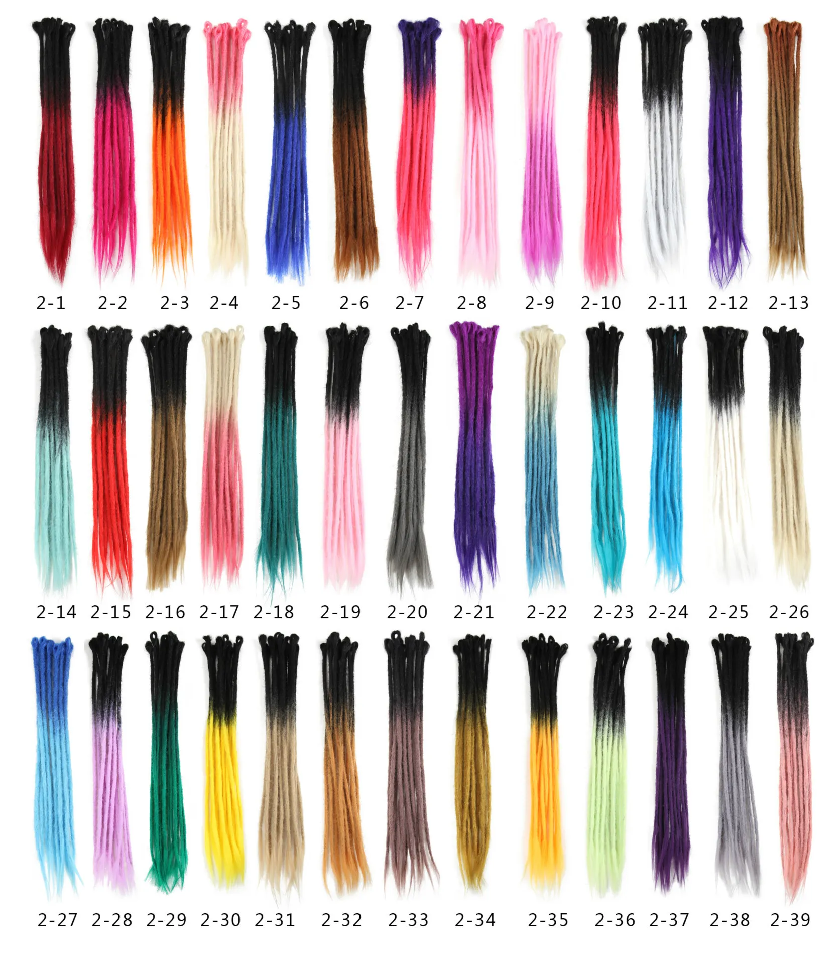 Extensões de cabelo dreadlocks artesanais ombre, tranças de crochê sintéticas, dreads, extensões de cabelo artesanais, trança sintética, loira 8296319
