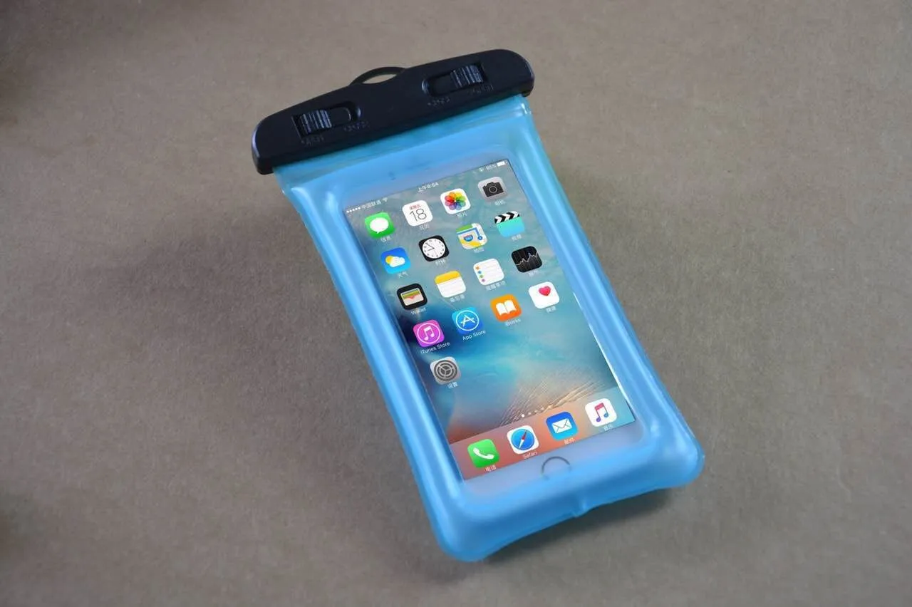 Custodia impermeabile impermeabile IPX8 Float Airbag Design Borsa trasparente universale impermeabile telefono cellulare iPhone X 8 8plus