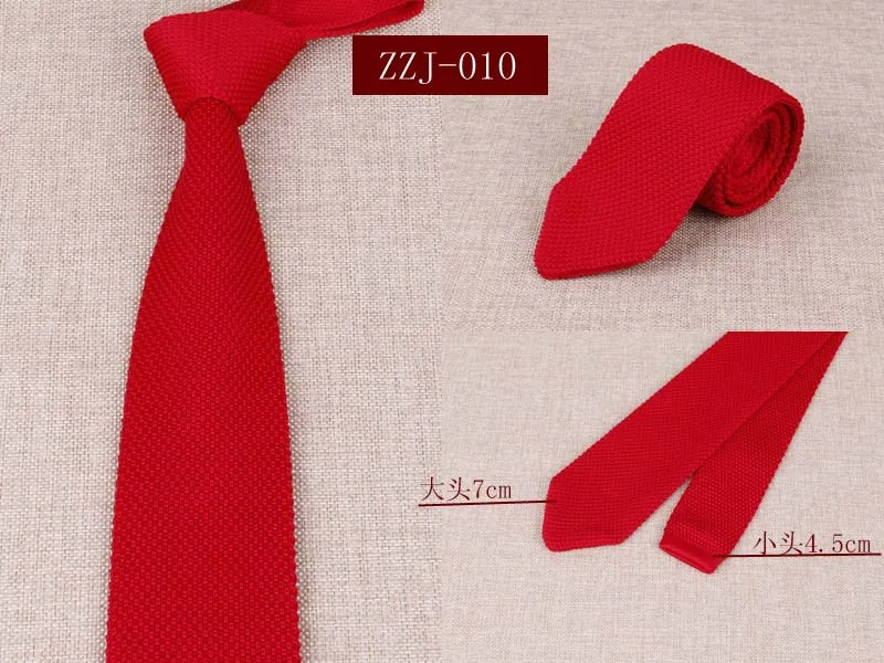 Stickning Tie 10 färger 145 * 7cm Mäns smala nackdelar randig slips för män Business Solid Color Tie Julklapp Gratis TNT Fed