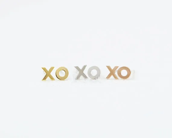 Fashion "XO" stud earrings,18K Gold Plated/Silver plated XO stud earrings for women wholesale 