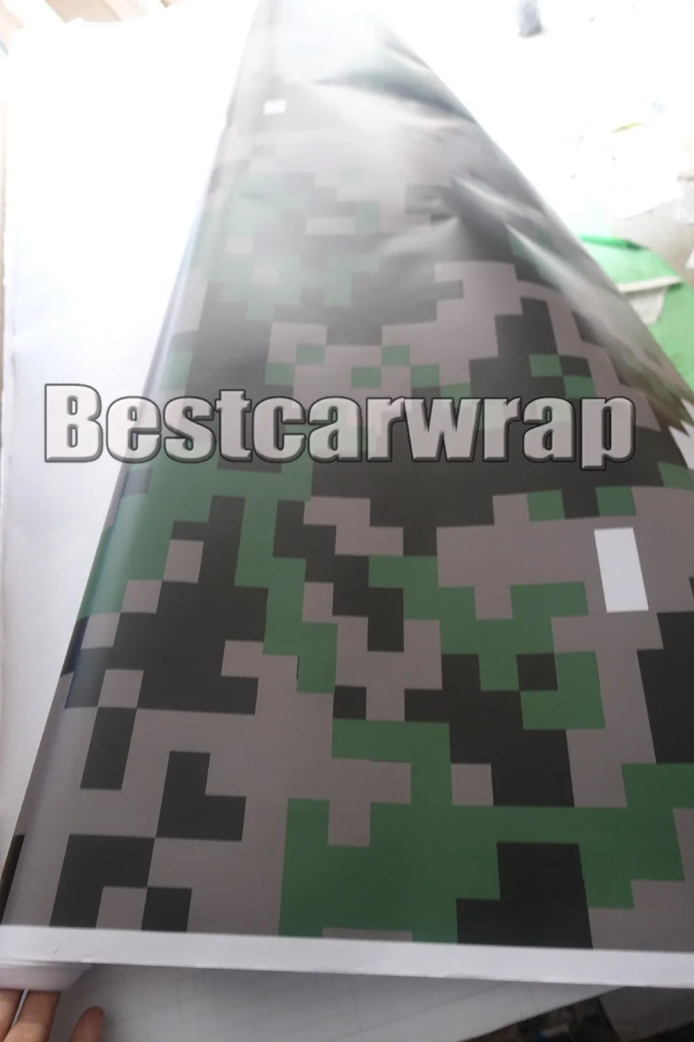 Pellicola verde militare digitale Tiger Camo Car Wrap con bolle d'aria Gratuita Pixel Camouflage Graphics ARMY Car Sticker Film 1.52x10M / 20M / 30M