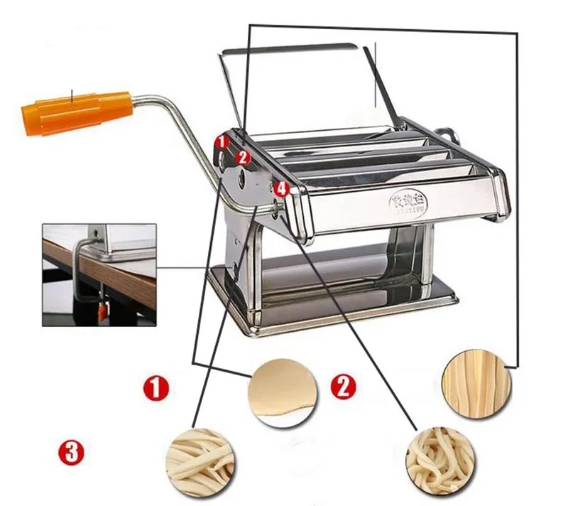 Maszynka do makaronu Maszyna Domowej roboty Spaghetti Ravioli Noodle Wykonywanie prasy Krajalnica Spiralizer Ciasto Cutter Chopper 2 Blade Kuchnia Gadżety Urządzenia