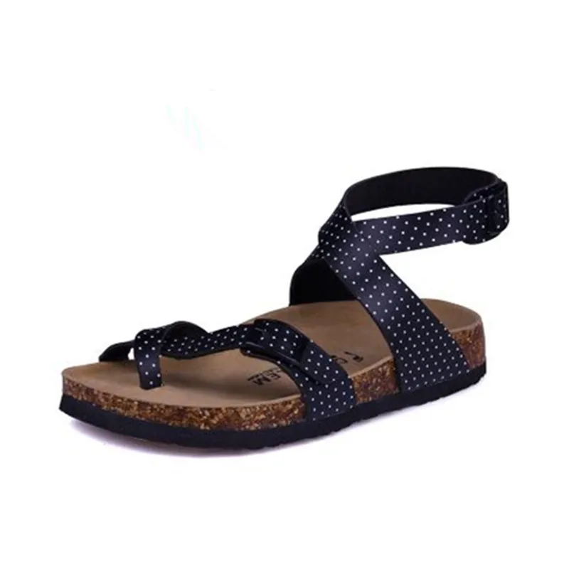 Kork sandaler kvinnor casual sommar strand män gladiator spänne band sandaler sko