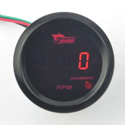 Neue Universal Auto 2 52mm Rot LED Digital Tacho Tachometer