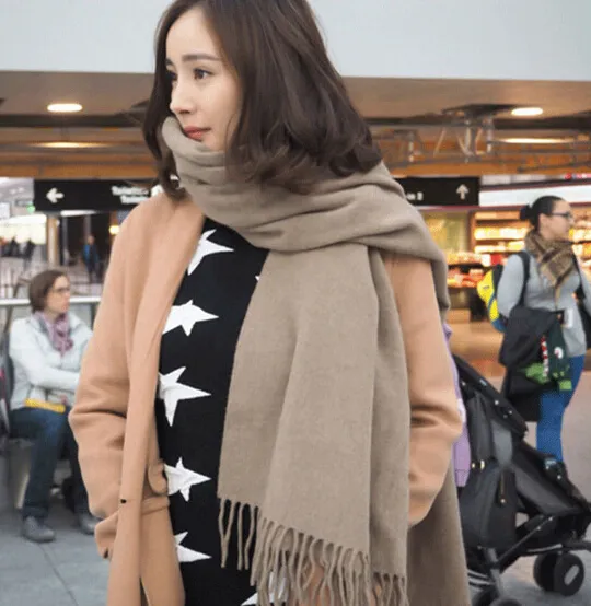 autumn winter high quality woman wool spinning scarf ladies pure color purl keep warm scarf 200*65cm 