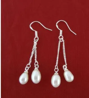 Selling Pearls Eardrop 7 mm M Pearl White Purple Pink Pearl Oorbellen Groothandel