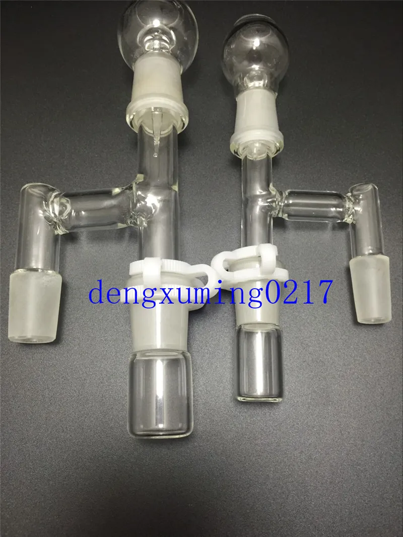 Hot 18mm 14mm Olja Reclaimer Glass Adaptrar för bänger med glasburkhuvud och Keck Clip Rökning Skål Glasolja Rigadapter