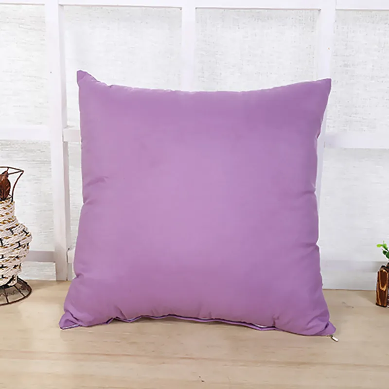 DHL 당겨 봉제 단단한 베개 케이스 지퍼와 45 * 45cm 10 색 소프트 아늑한 건강한 소파 등받이 pillowslip