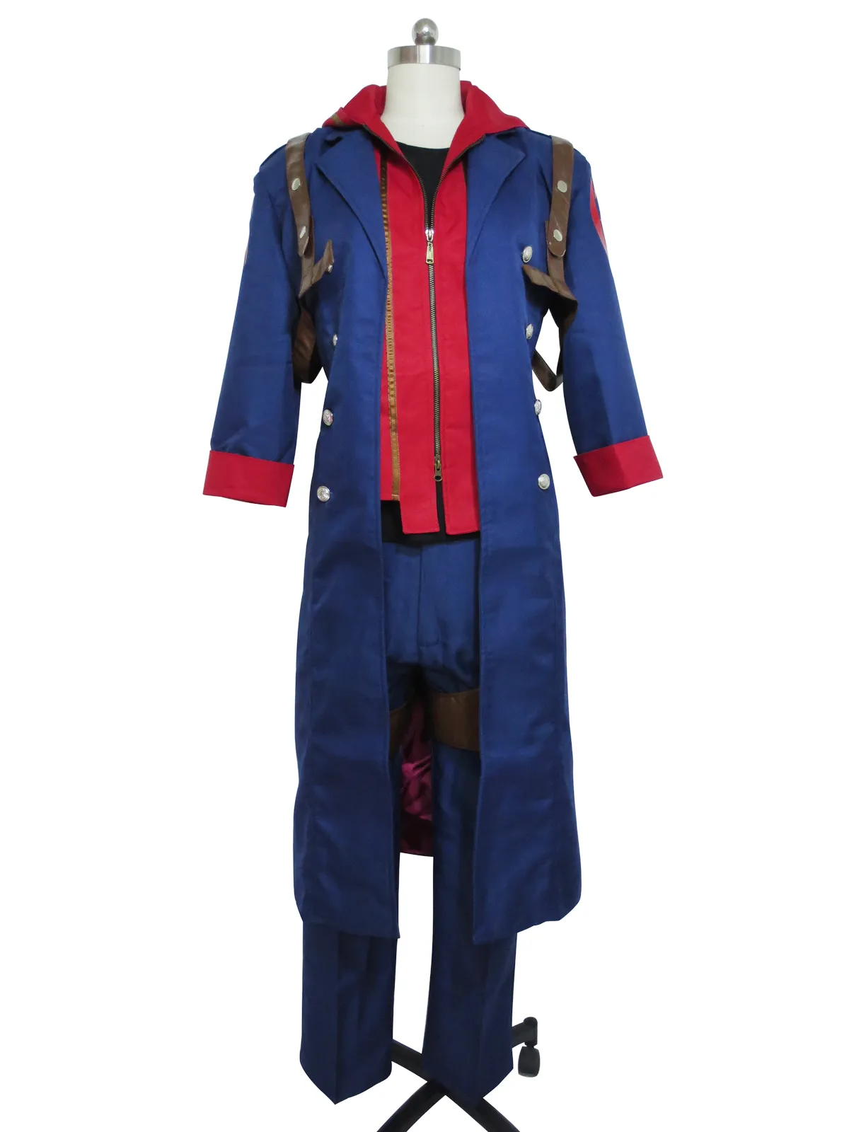 Devil May Cry 4 Nero Men's Blue Windbreaker Cosplay Costume