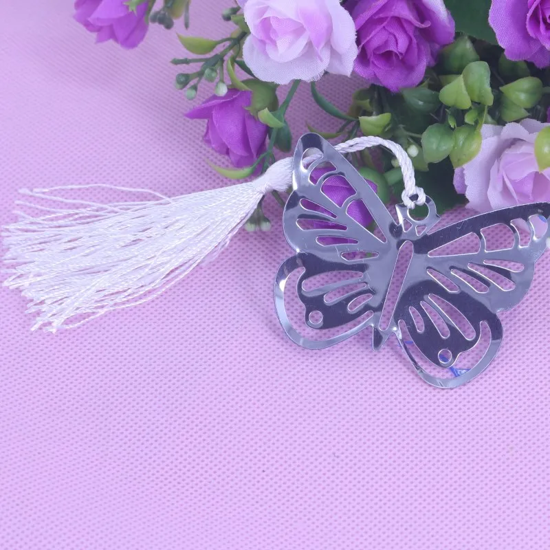 Butterfly Bookmarks Metal With Tassels Stationery Gifts Wedding Favors Stainless Steel 