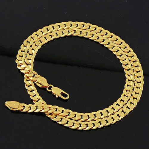 Men's jewellery 14k yellow gold filled necklace Noble chain 60cm