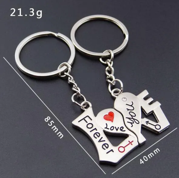 Lovers KeyChain Valentine's Day Gift Par I Love You Forever Word Key Ring Christmas Gift Bästa gåva för par