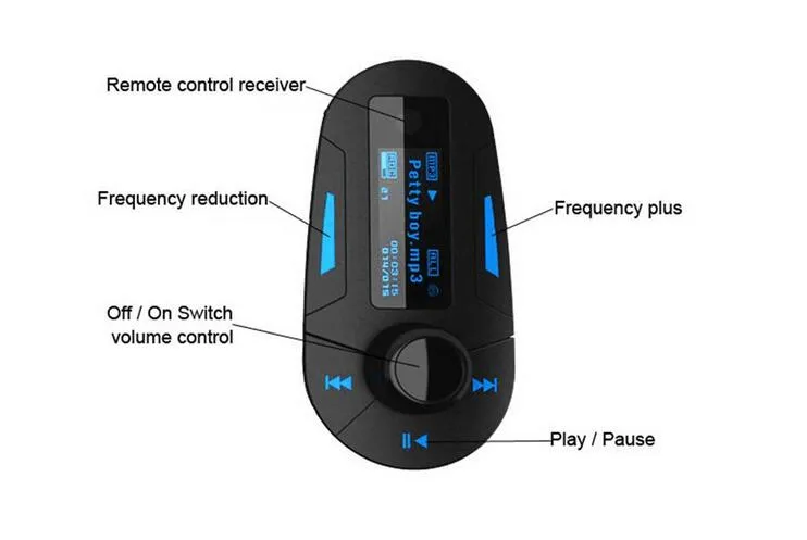 Kit de coche de alta calidad, reproductor de MP3, modulador de transmisor FM inalámbrico, mp3, mp4, USB, SD, MMC, LCD, cargador usb de carga remota