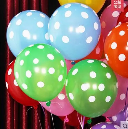 12 인치 라텍스 폴카 도트 풍선 웨딩 생일 풍선 장식 Globos 파티 Ballon Palloncini Anniversaire Kid Toys HJIA663