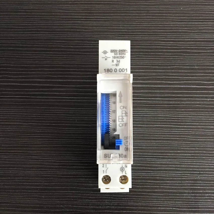 Freeshipping 5 sztuk / partia 15 minut DIN Rail Mechanical Timer Sul180a 24 godziny Zegar z baterią